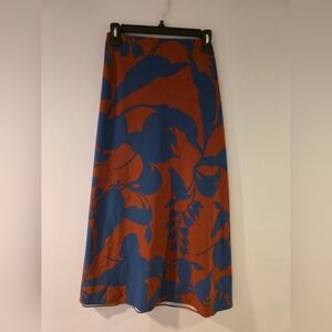 LOFT Blue and Browm Maxi Skirt